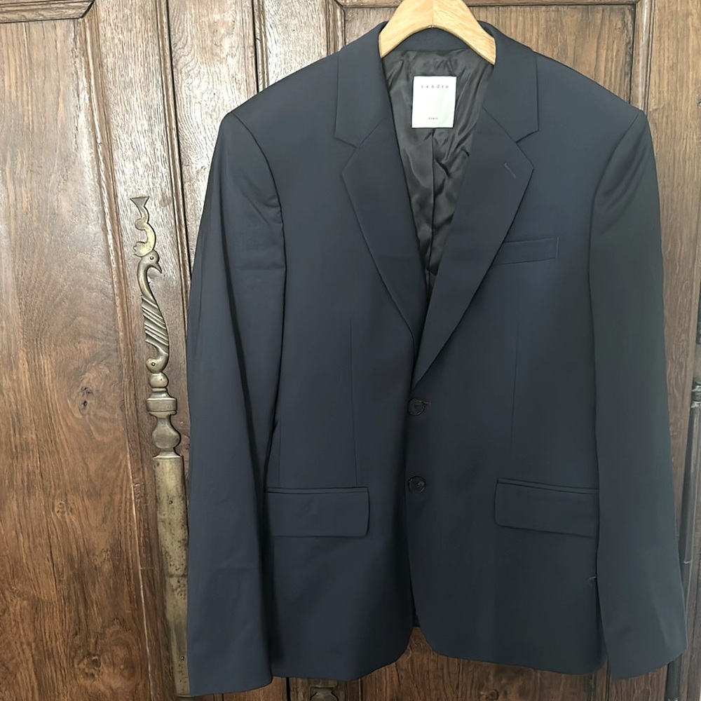 Sandro slim Fit Suit Jacket in pétrole color